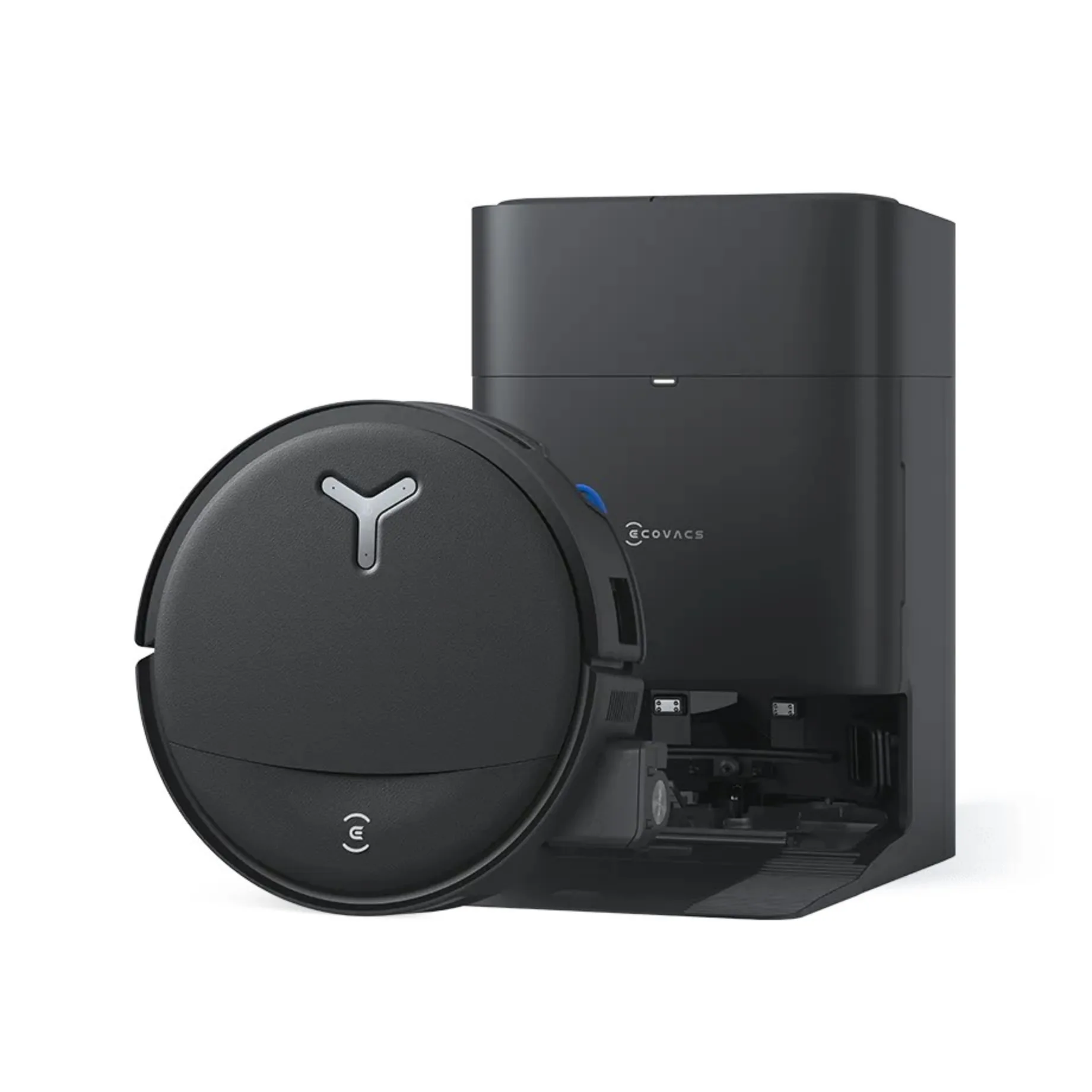 DEEBOT T80S OMNI BLACK robotas valantis grindis su OMNI stotimi