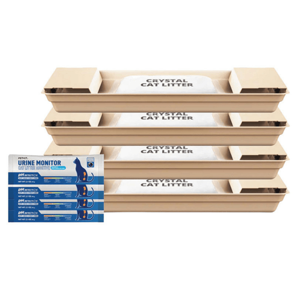 Kačių kraikas PETKIT Crystal PH Litter – kristalinis kraikas Purobot Crystal Duo tualetui, 4 maišai, sugeria kvapus ir drėgmę